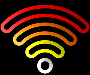 Wifi symbol icon - colorful outlined rounded gradient, isolated - vector