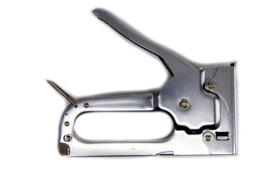 Construction steel stapler isolated on white background