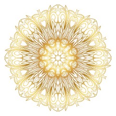 Vector round abstract Mandala style decorative element. Hand-Drawn Vector illustration. Can be used for textile, greeting card, coloring book, phone case print.