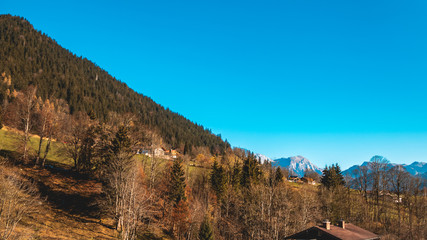 Fototapeta na wymiar Beautiful alpine view near the Hintersee-Ramsau-Bavaria-Germany