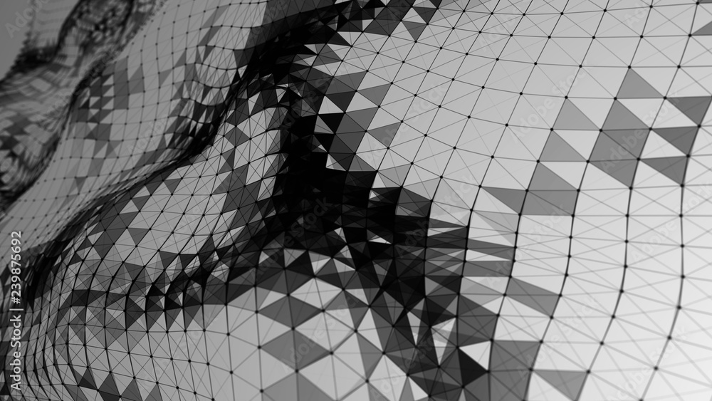 Fototapete abstract polygonal space. network connection structure. digital data visualization. big data digital
