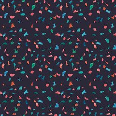 Granite, Terrazzo & Tile. Terrazzo seamless pattern. Vibrant colors. Textured shapes. Confetti. Colorful hand drawn design. Granite textured shapes in vibran. Hand drawn Patterns. Living coral color.