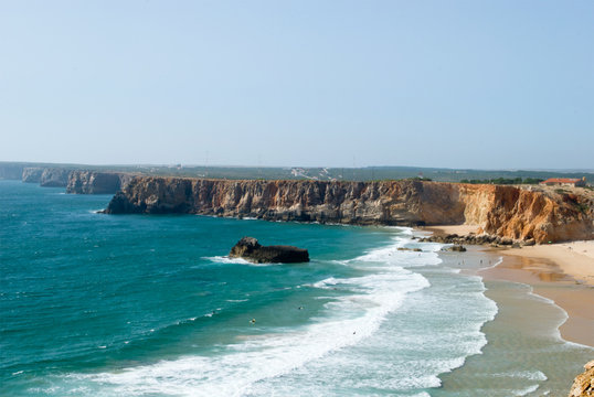 the beautiful coast of the Portuguese Algarve on the Atlantic Ocean