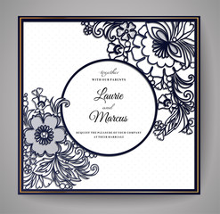 Wedding Floral Invitation for laser cutting. 