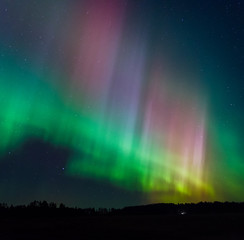 rainbow auroras in the sky