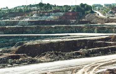 Riotinto opencast mining, where copper and gold are extracted from its quarry