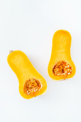 pumpkins on the white background