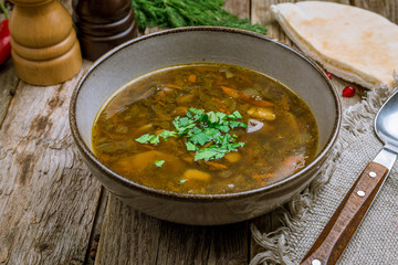 mushroom soup in a plate