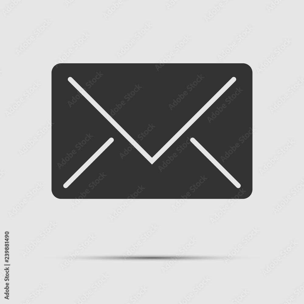 Poster mail icon with long simple design style.vector illustration