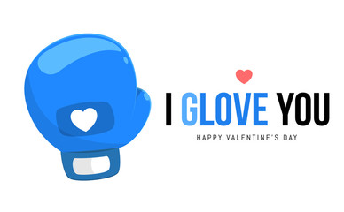 blue glove and text 