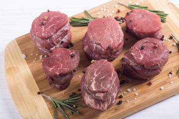Raw filet mignon