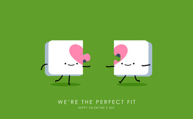 the heart puzzles match. Valentine's vector illustration