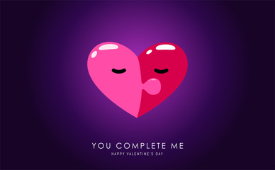 the heart puzzle with text 