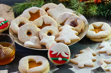 Christmas Linzer Cookies