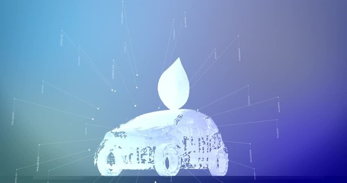 4K Electric car motion graphics loop blue