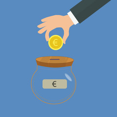 Piggy bank for saving money. private pension system.