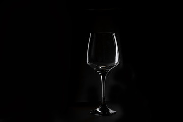 Glass on black background  
