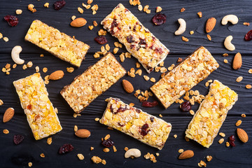 Healthy homemade snacks breakfast . Granola bars