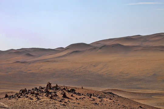 Sand dunes in Paracas National Park, Peru