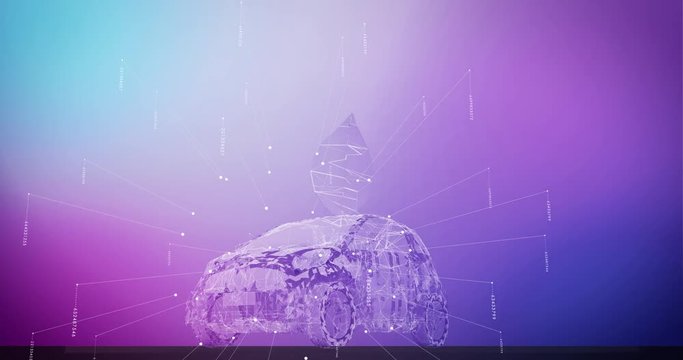 4K Electric car motion graphics loop