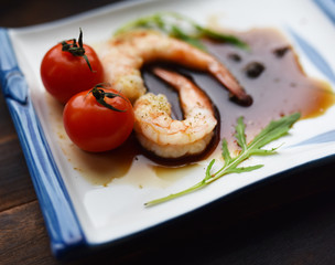 fresh boiled shrimp with spices