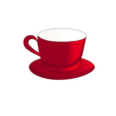 beautiful red tea cup
