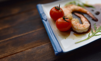 fresh boiled shrimp with spices