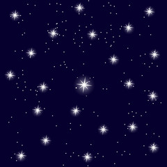 Blue sky with stars background