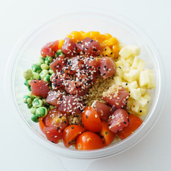 Buddha bowl on the white