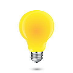 glowing yellow light bulb as inspiration concept