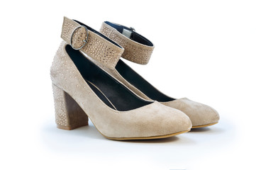 Female shoes on a white background