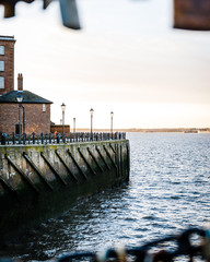 Fototapeta na wymiar View at the Royal Albert Dock from the Waterfront in Liverpool, United Kingdom
