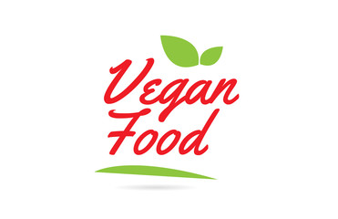 Vegan Food hand written word text for typography design in red