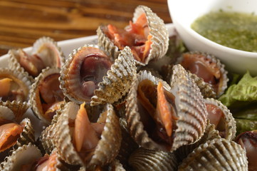 Delicious boiled or steamed cockles