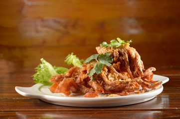 Soft crabs fried with garlic Thai food style 