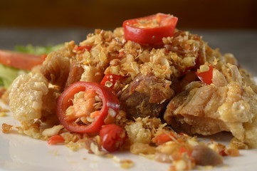 Fried Pork Ribs,thai food