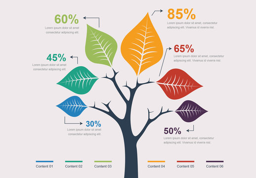 Tree Leaves Infographic Layout