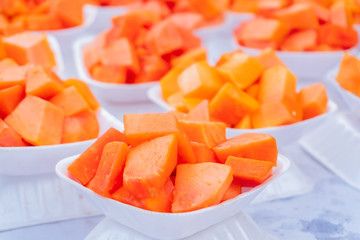 sliced papaya fruit