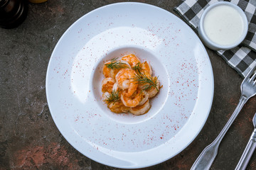 boiled shrimp on plate