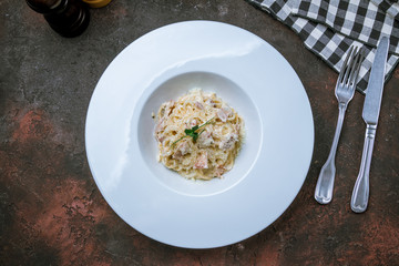 Spaghetti Carbonara with bacon
