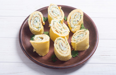 Homemade Eggs omelet rolls