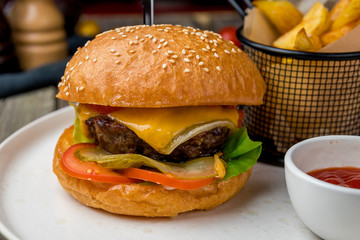 Burger with meat