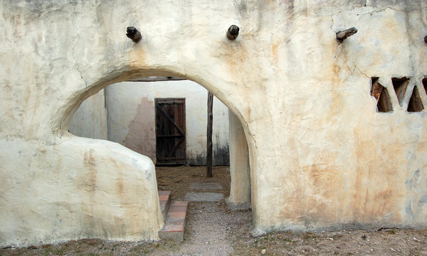 Adobe Wall And Entrance