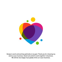 Love Heart Creative logo concepts, abstract colorful icons, elements and symbols, template - Vector