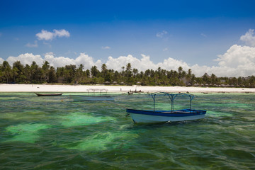 Naklejka na ściany i meble Zanzibar, landscape sea, boat