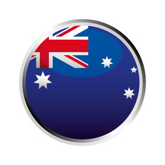 australia flag button symbol on white background