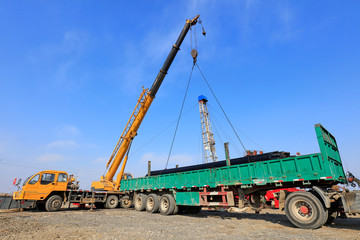 Crane hoisting materials
