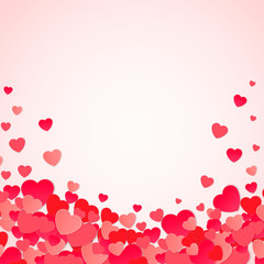Happy Valentine's day abstract background with cut paper hearts. Vector illustration EPS10