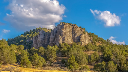 Vivid sky with clouds over Goshen Canyon in Utah