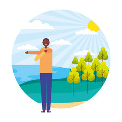 man daily routine outdoors